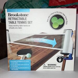 Brookstone Expandable Table Tennis Set with Glow Balls